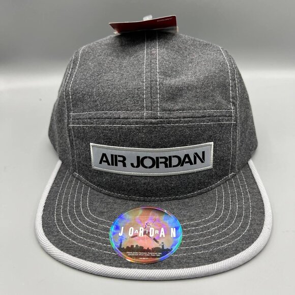 Jordan Other - Air Jordan Hat Men Gray 5 Panel Jumpman‎ Strap Back Cap New